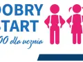 Dobry Start: 300+ dla ucznia. Dwoje dzieci w różowych strojach symbolizuje wsparcie dla każdego dziecka.