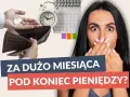 Zaskoczona kobieta z pustym portfelem i zegarem. Czy Twój budżet gospodarstwa domowego nie wystarcza do końca miesiąca?