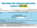 Formularz PIT-38 do rozliczenia sprzedaży lub zakupu kryptowalut.