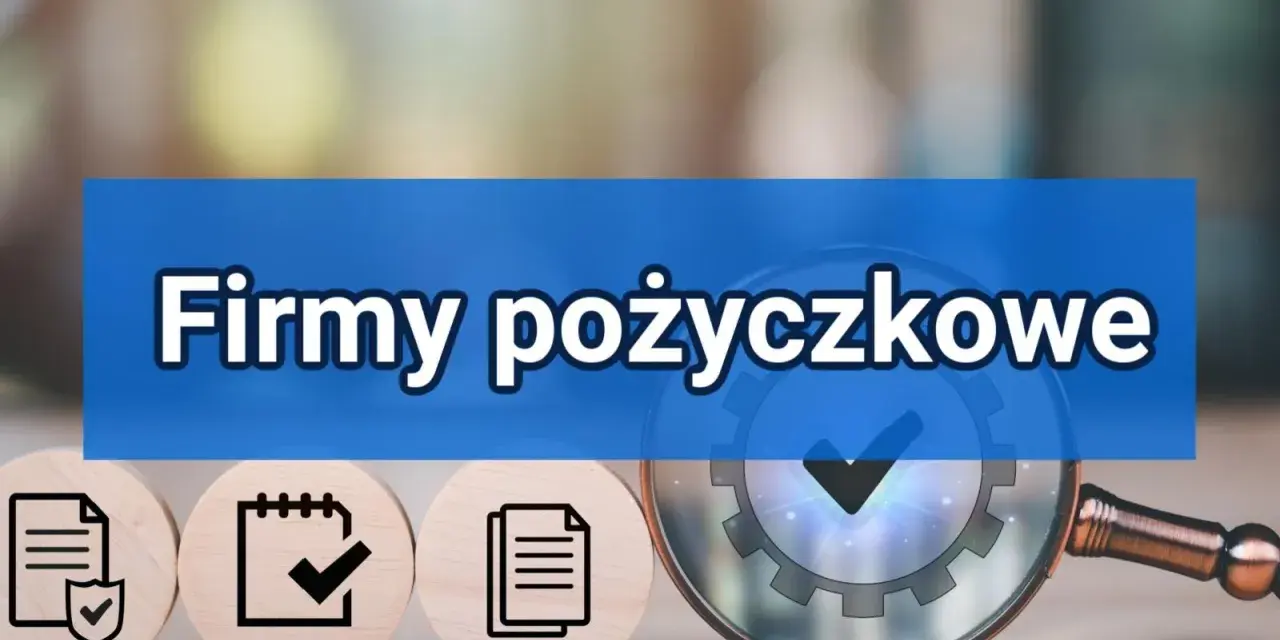 Firma pożyczkowa analizuje cechy pożyczki. Ikony dokumentów i lupa symbolizują proces weryfikacji.