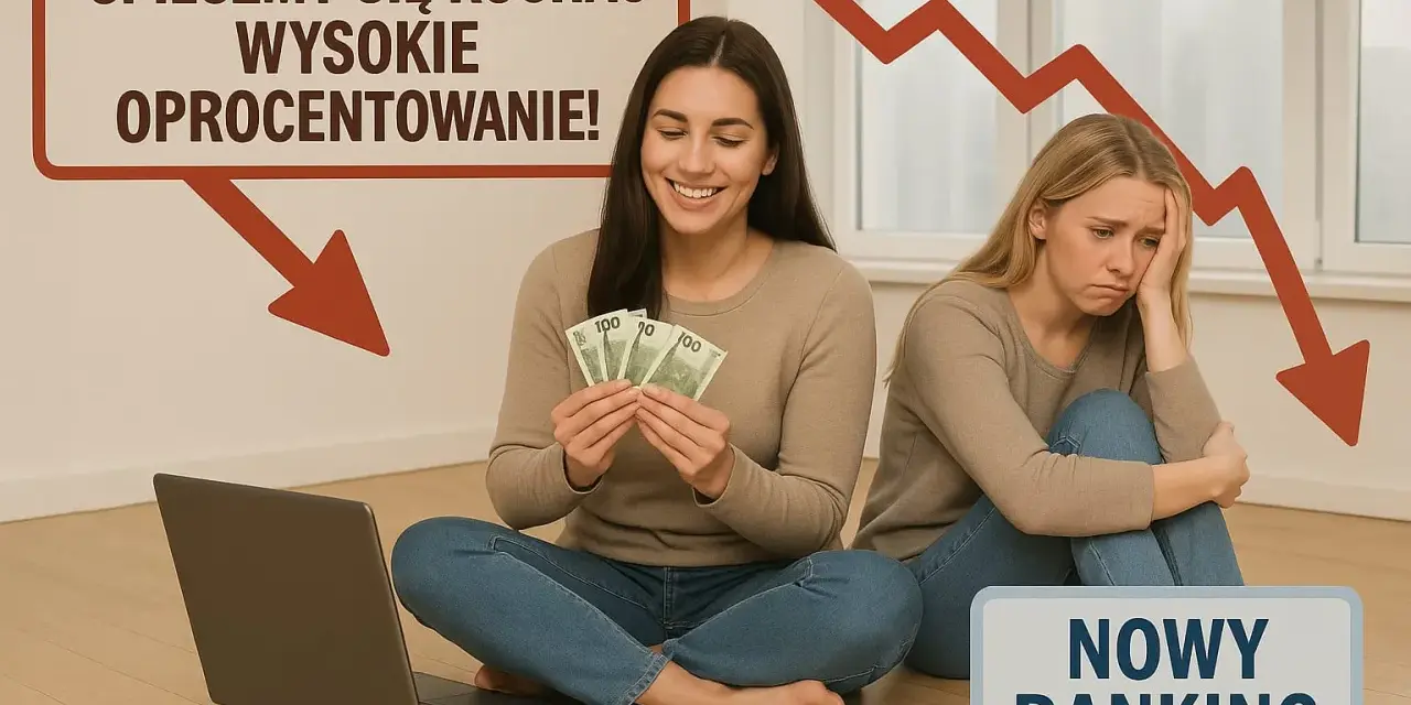 Szukasz informacji: depozyt co to? Jedna kobieta cieszy się z pieniędzy, druga martwi się spadkami. Nowy ranking lokat.
