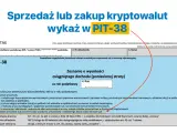 Formularz PIT-38 do rozliczenia sprzedaży lub zakupu kryptowalut.