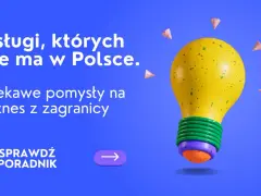 Usługi, których nie ma w Polsce. Odkryj ciekawe pomysły na biznes z zagranicy i sprawdź poradnik. Żółta żarówka symbolizuje innowację.