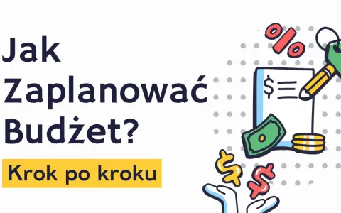 Jak zaplanować budżet domowy krok po kroku? Ilustracja pokazuje dokument z symbolem dolara, pieniądze, monety, procenty i ręce.