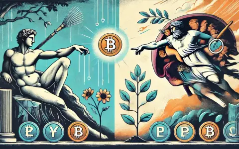 Stworzenie Bitcoina, jak na obrazie "Stworzenie Adama". Apy co to znaczy? To roczny zwrot z inwestycji, klucz do wzrostu cyfrowych aktywów.