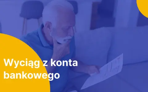 Starszy mężczyzna analizuje dokument, być może zastanawia się, jak uzyskać wyciąg bankowy.