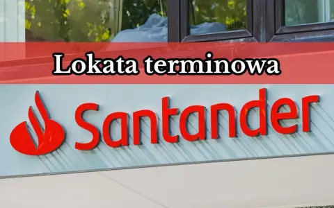 Logo Santander z napisem "Lokata terminowa". Zastanawiasz się nad zerwaniem lokaty w Santander?