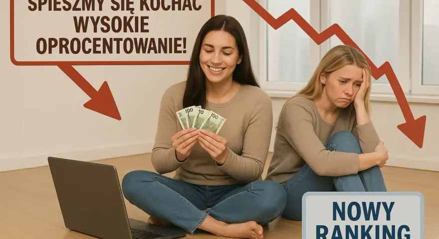 Szukasz informacji: depozyt co to? Jedna kobieta cieszy się z pieniędzy, druga martwi się spadkami. Nowy ranking lokat.