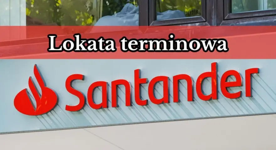 Logo Santander z napisem "Lokata terminowa". Zastanawiasz się nad zerwaniem lokaty w Santander?