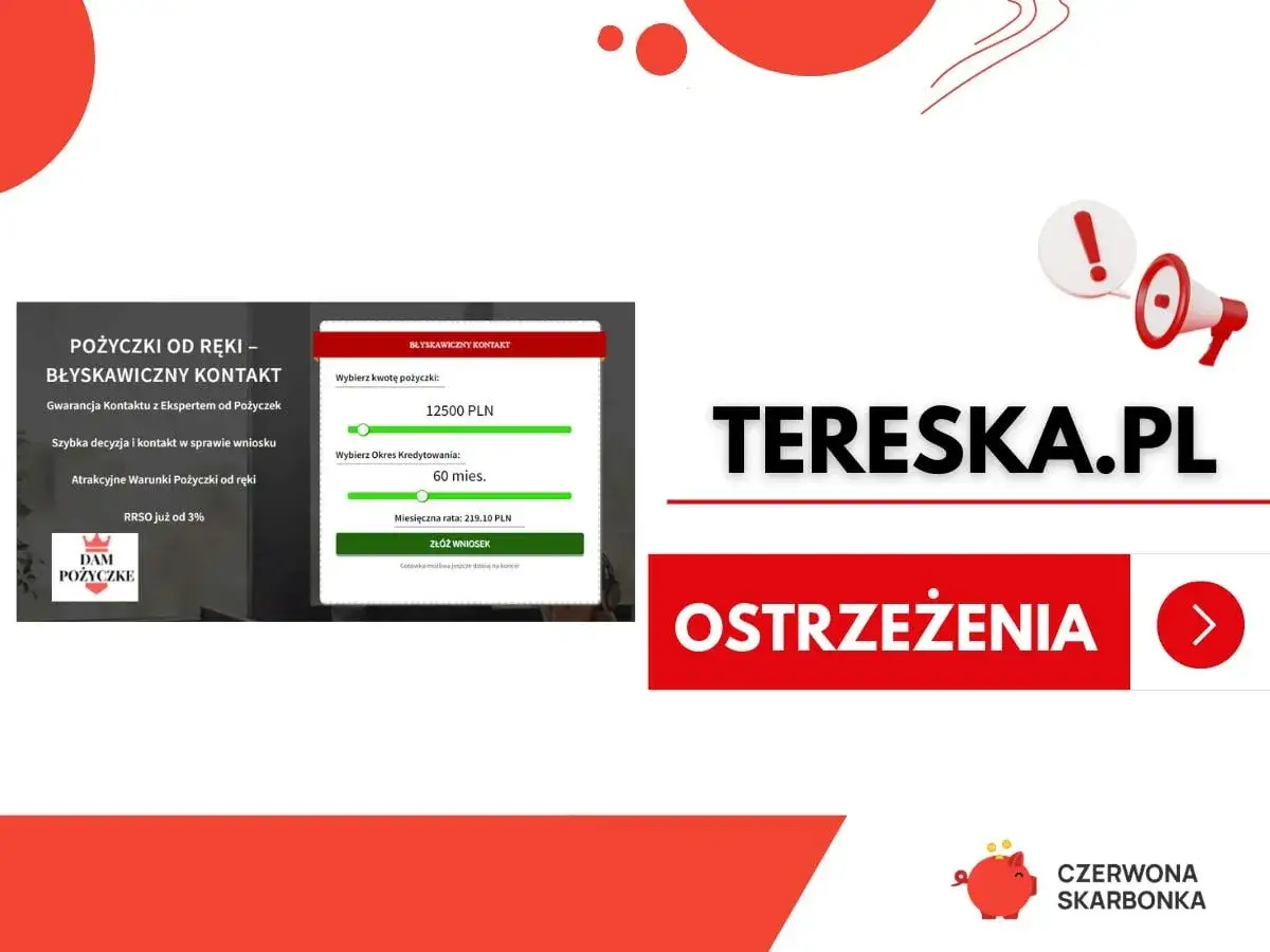 Szybka pożyczka online: wybierz kwotę 12500 PLN na 60 mies., rata 219.10 PLN. Atrakcyjne cechy pożyczki, RRSO od 3%.